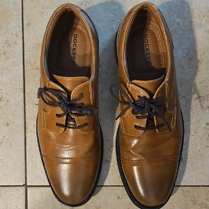 Dockers Tan Leather Oxfords Classic Style